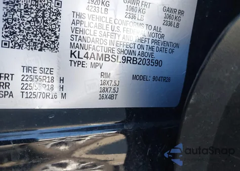 2024 Buick Encore Gx Preferred Fwd from USA, damaged, VIN KL4AMBSL9RB203590